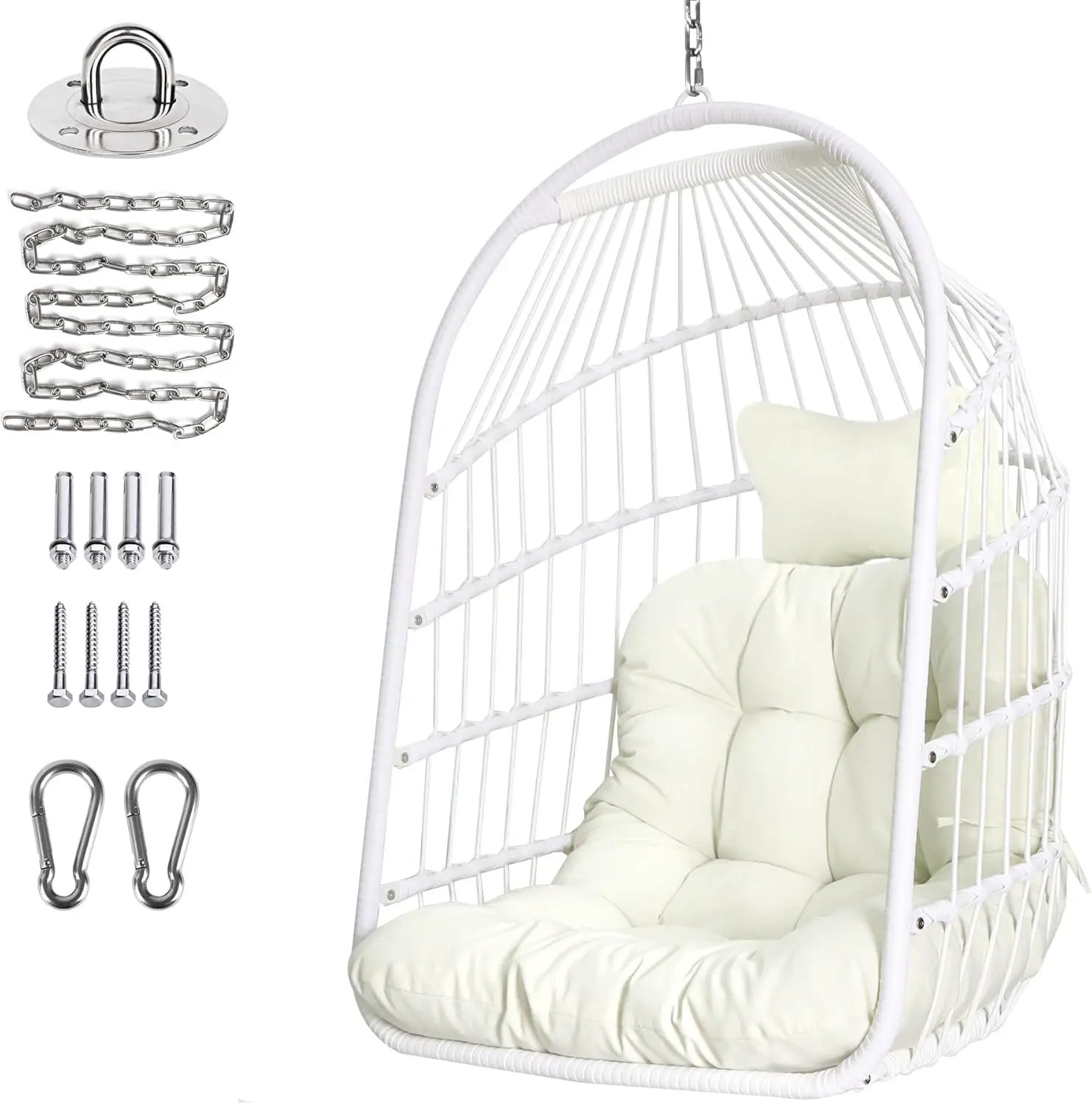 Chaise Oeuf Chaise Pliable en Osier rotin Suspendue Chaise balançoire