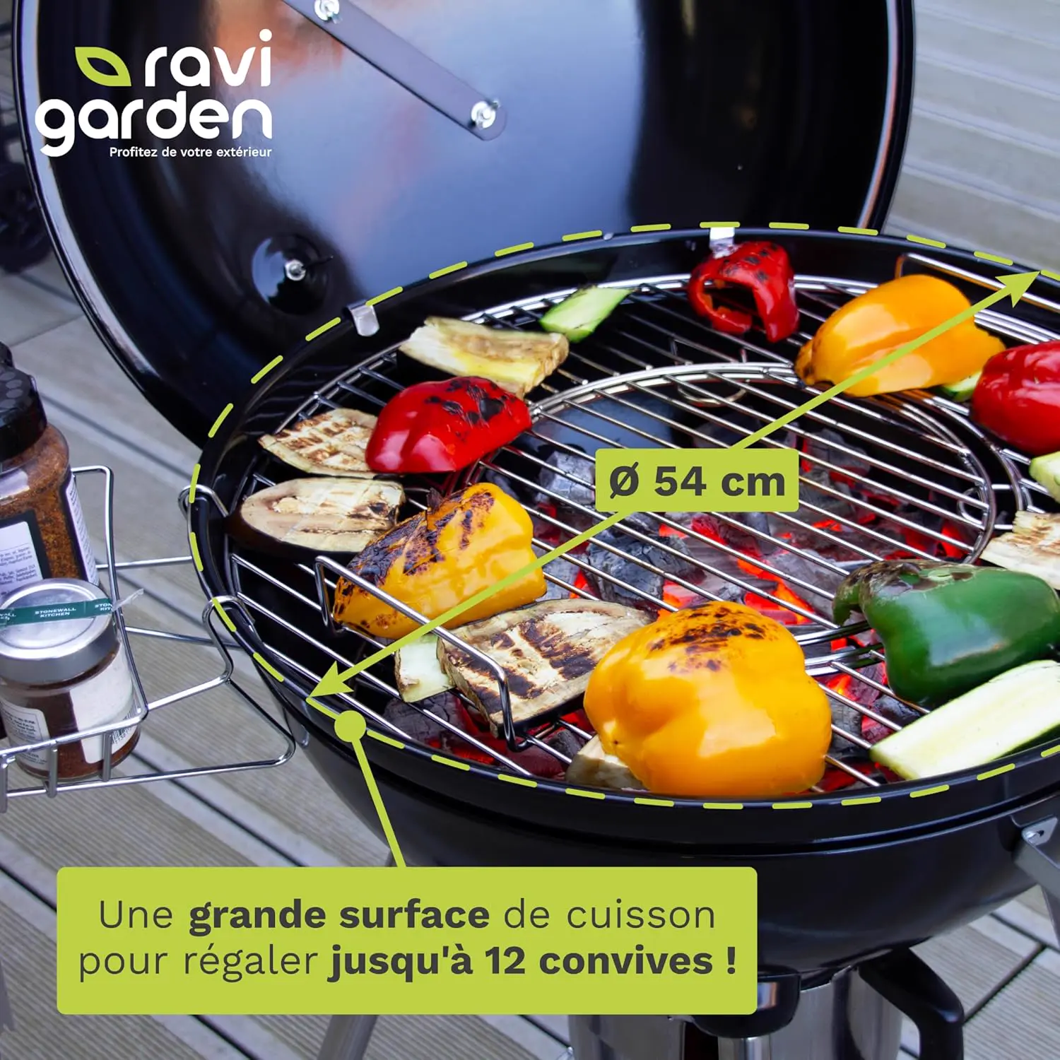 Barbecue à charbon 12 places en bois vue 4