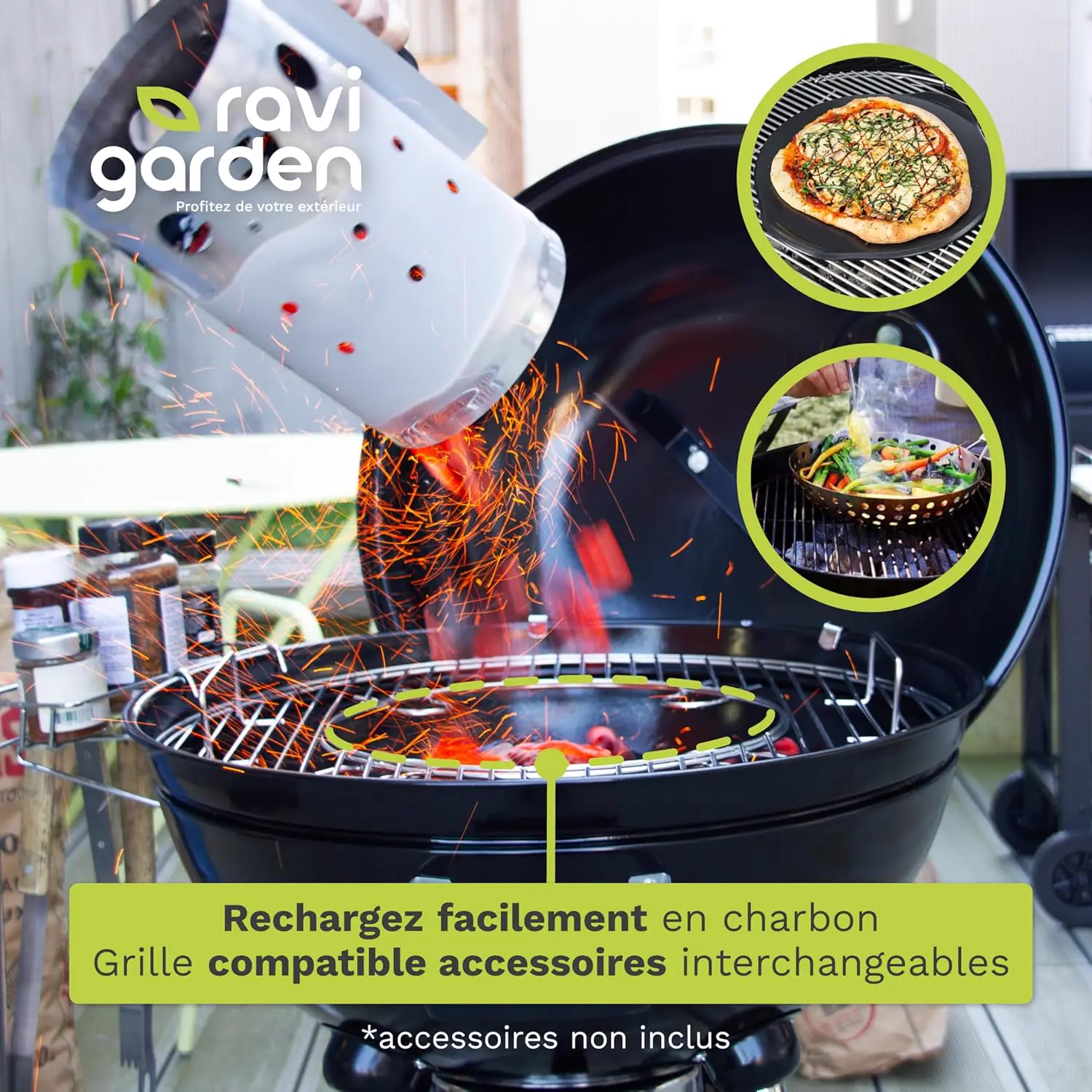 Barbecue à charbon 12 places en bois vue 5
