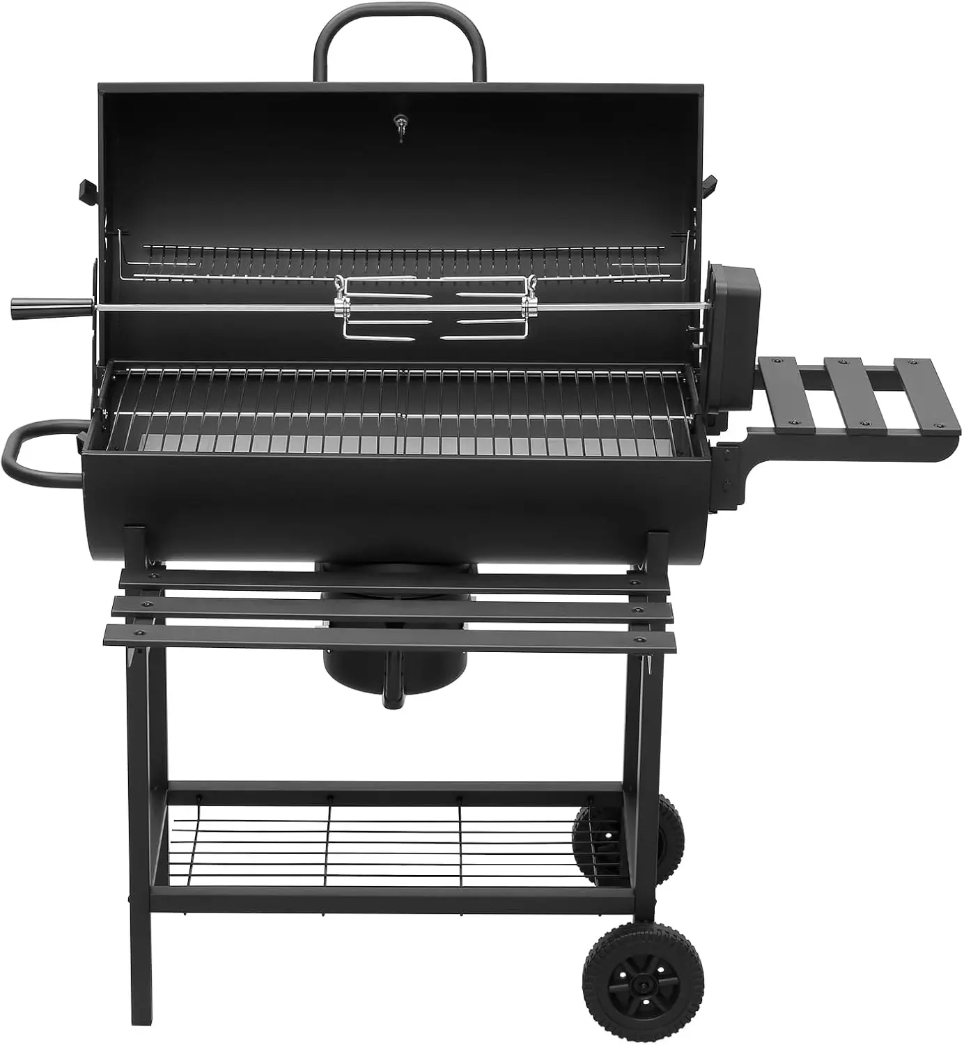 Barbecue à charbon en bois noir 70 m² vue 3