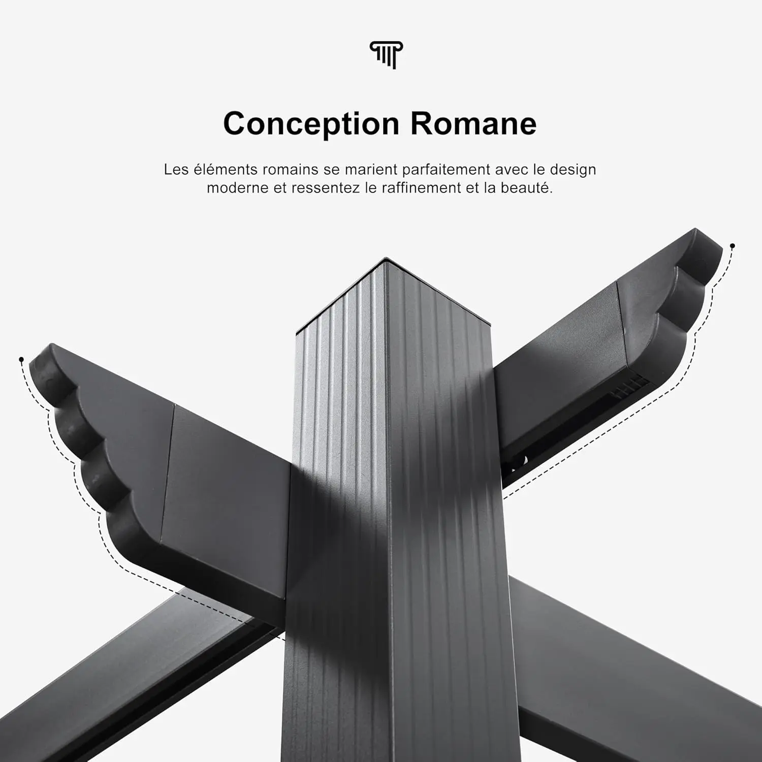 Pergola en aluminium kaki 5,5x3,5 m vue 9