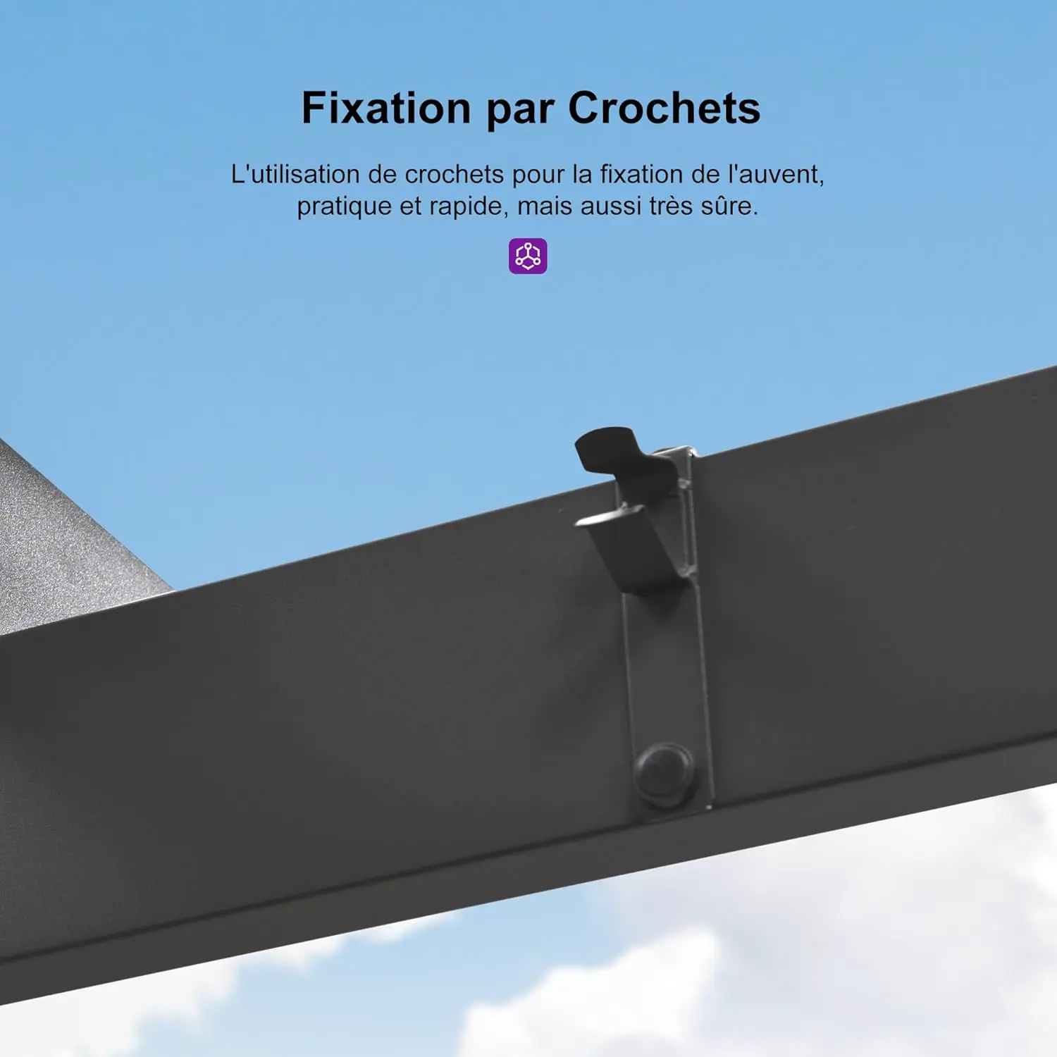 Pergola en aluminium gris 4x3,2 m vue 9