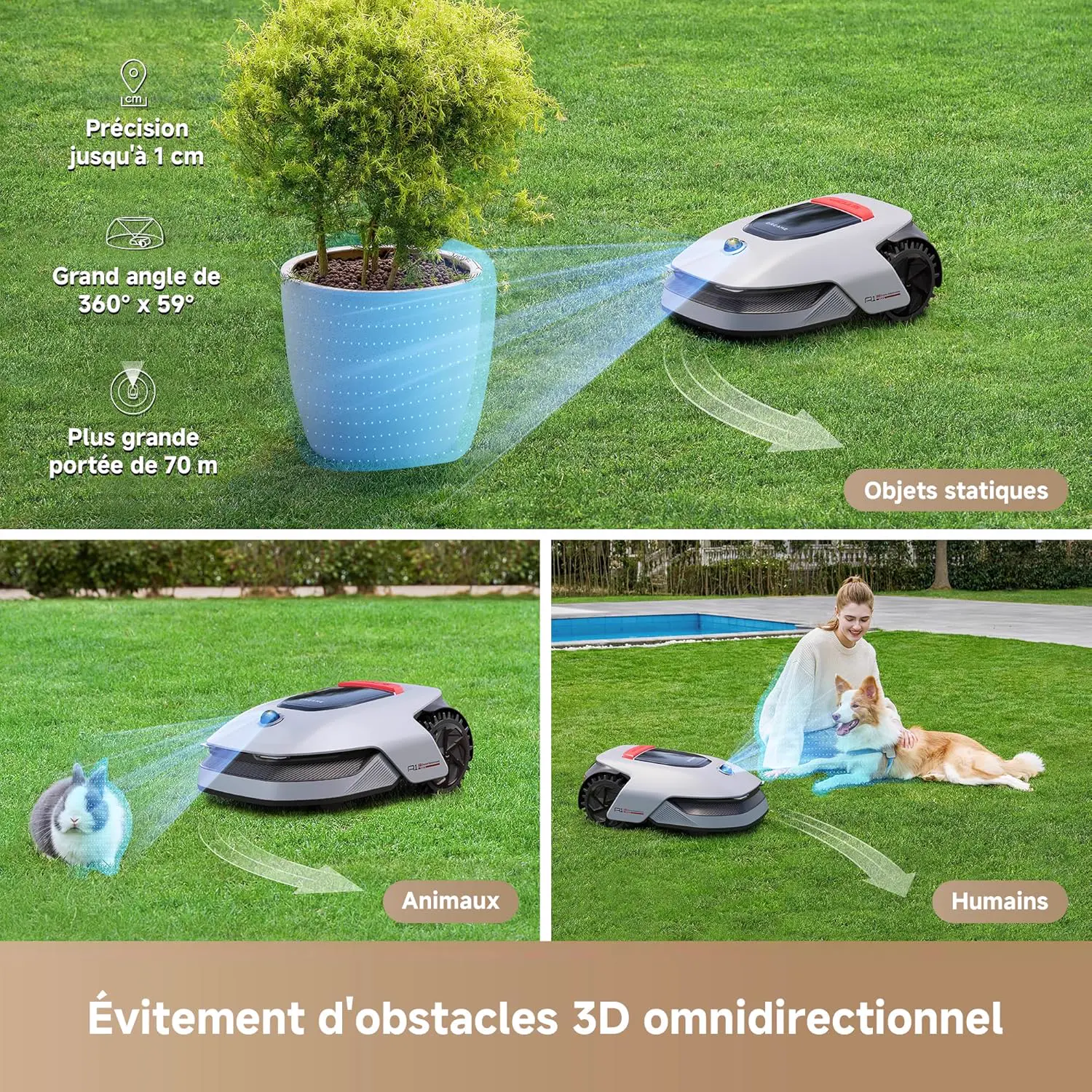 Robot tondeuse DREAME A1 Pro Robot Tondeuse sans Fil Périphérique vue 6