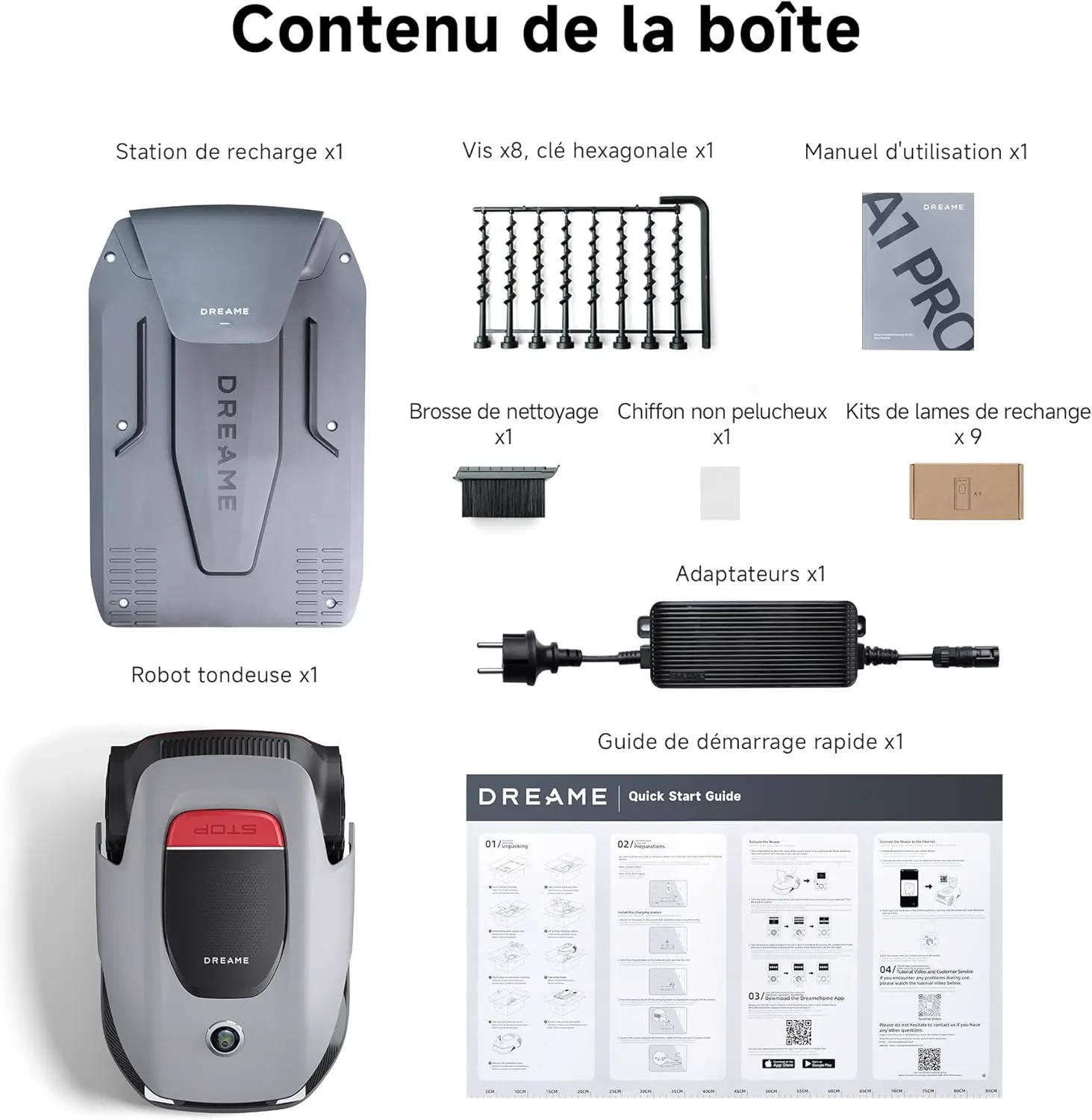 Robot tondeuse DREAME A1 Pro Robot Tondeuse sans Fil Périphérique vue 8