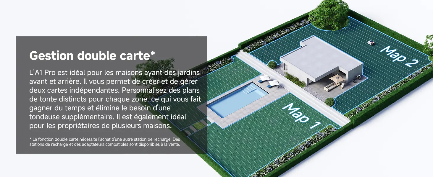 Robot tondeuse DREAME A1 Pro Robot Tondeuse sans Fil Périphérique — contenu détaillé 5