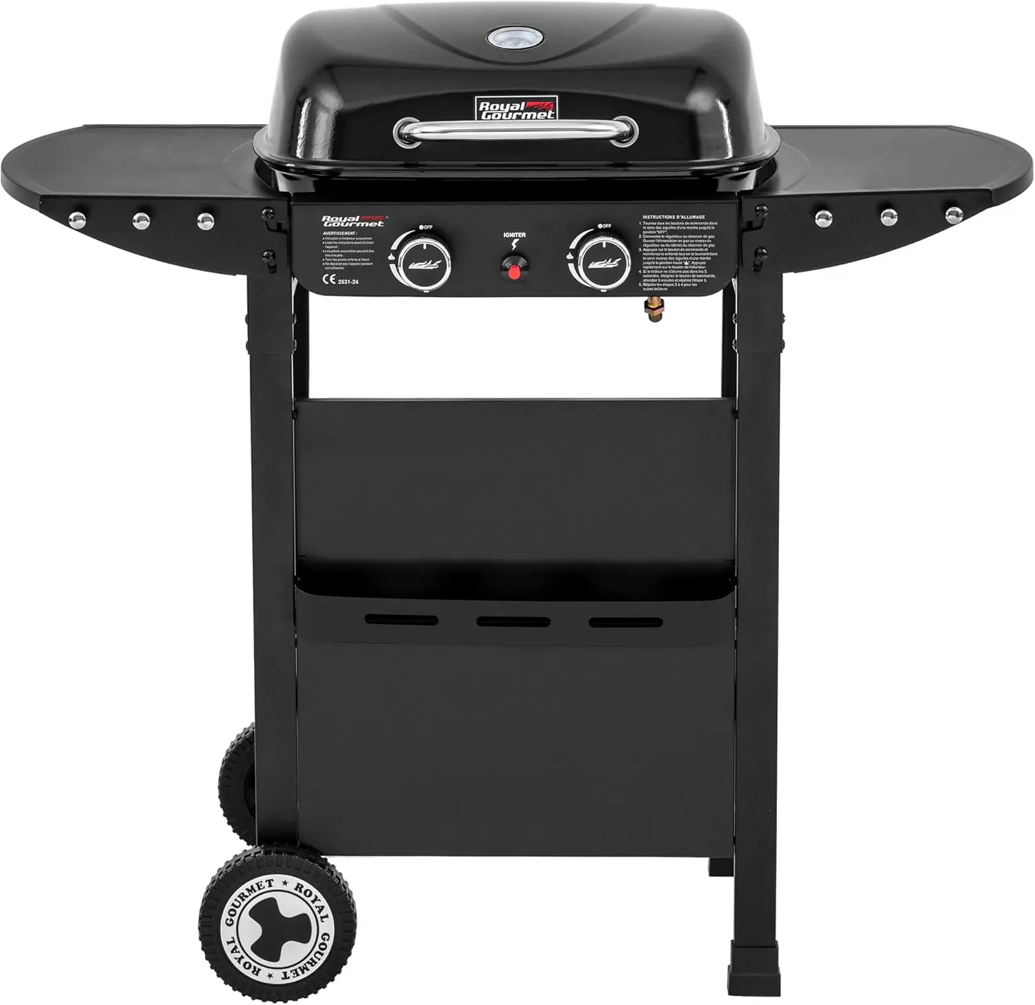Royal Gourmet 2 Brûleurs Barbecue Gaz sur Chariot