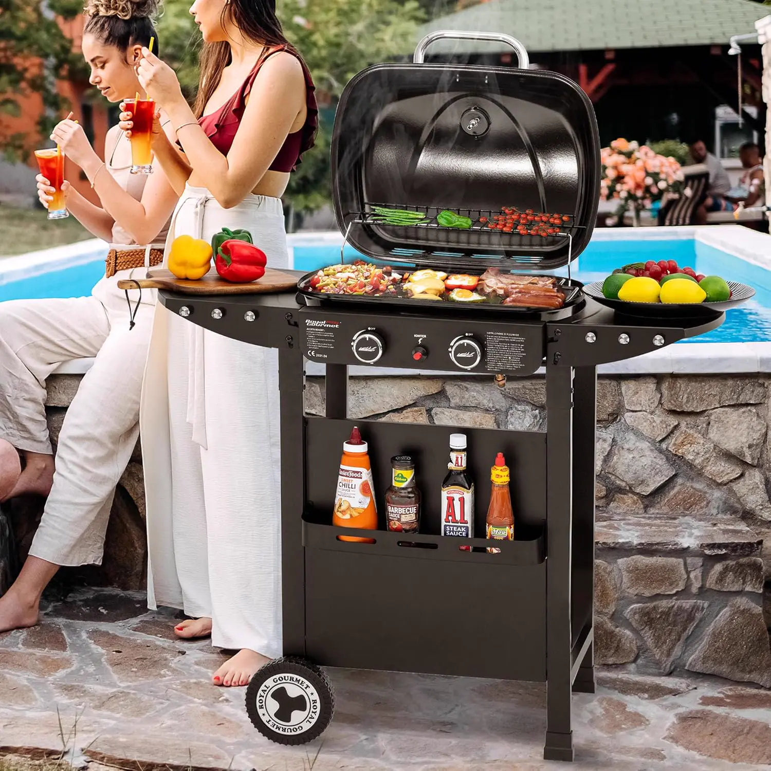 Barbecue à gaz en métal noir 23,5 m² vue 2