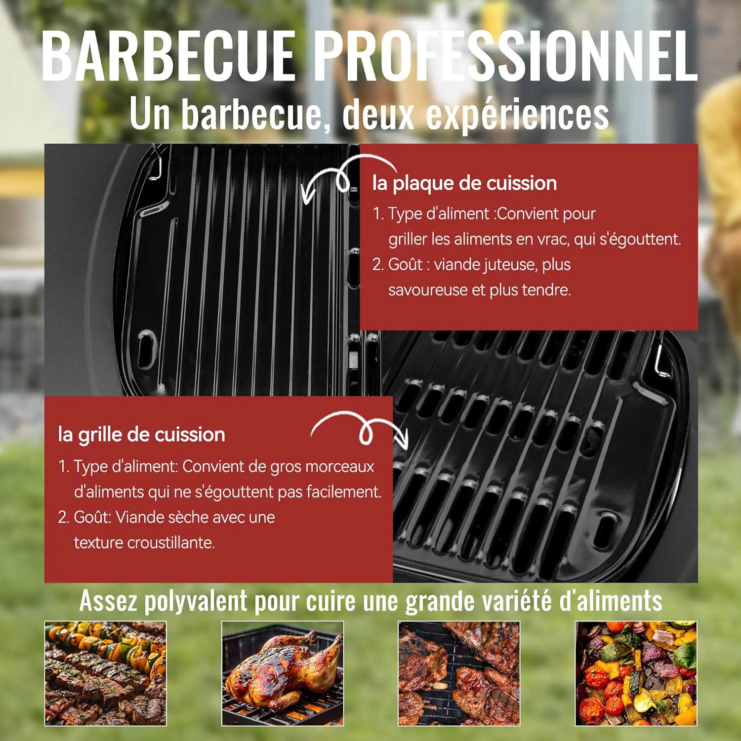 Barbecue à gaz en métal noir 23,5 m² vue 4
