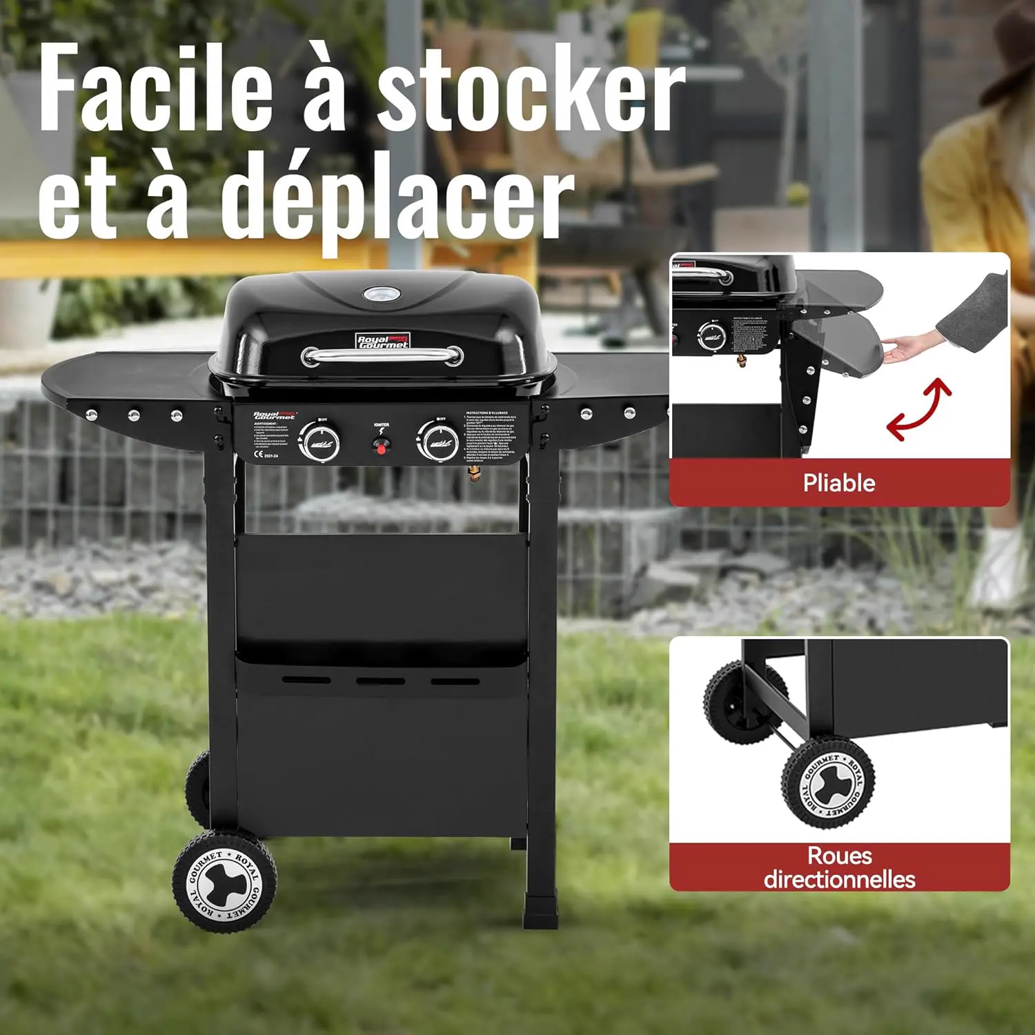 Barbecue à gaz en métal noir 23,5 m² vue 8