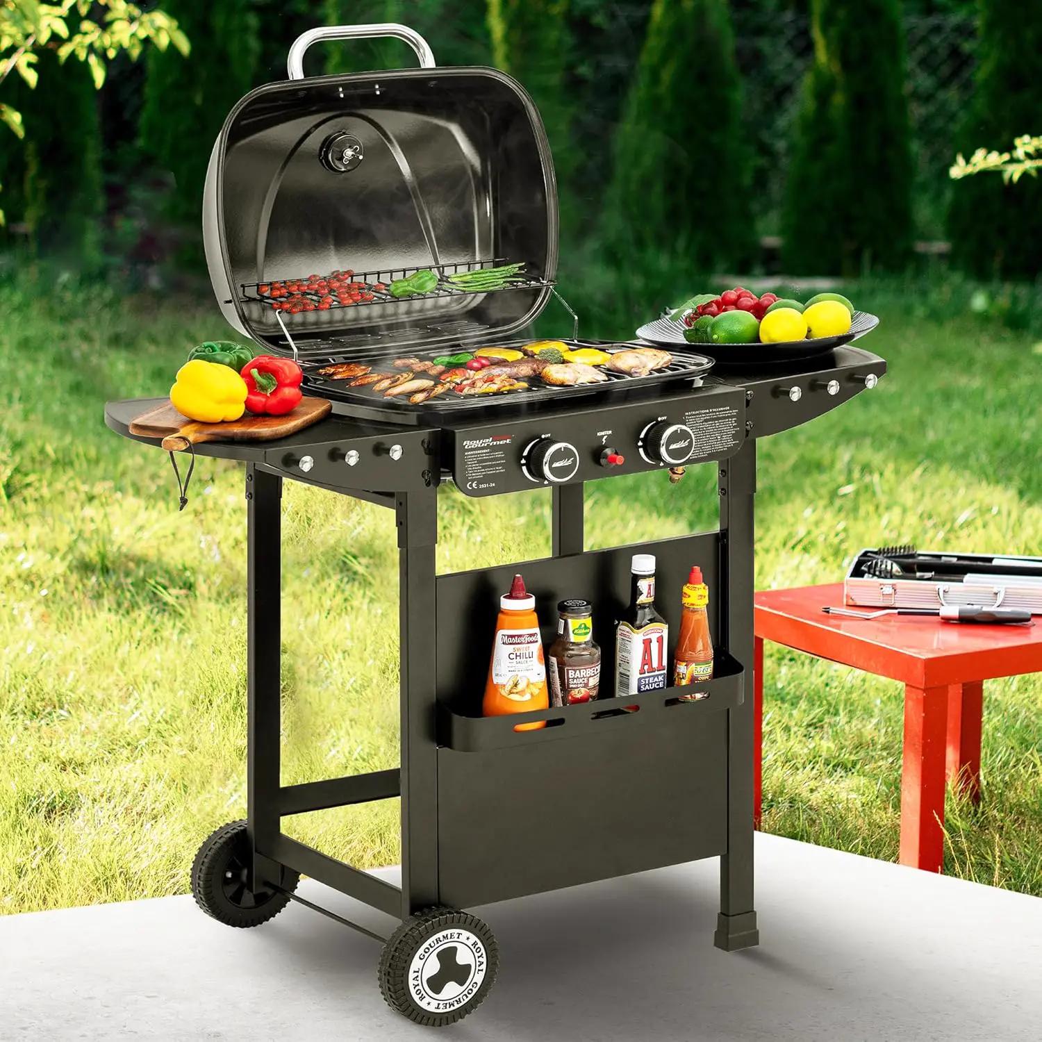 Barbecue à gaz en métal noir 23,5 m² vue 9