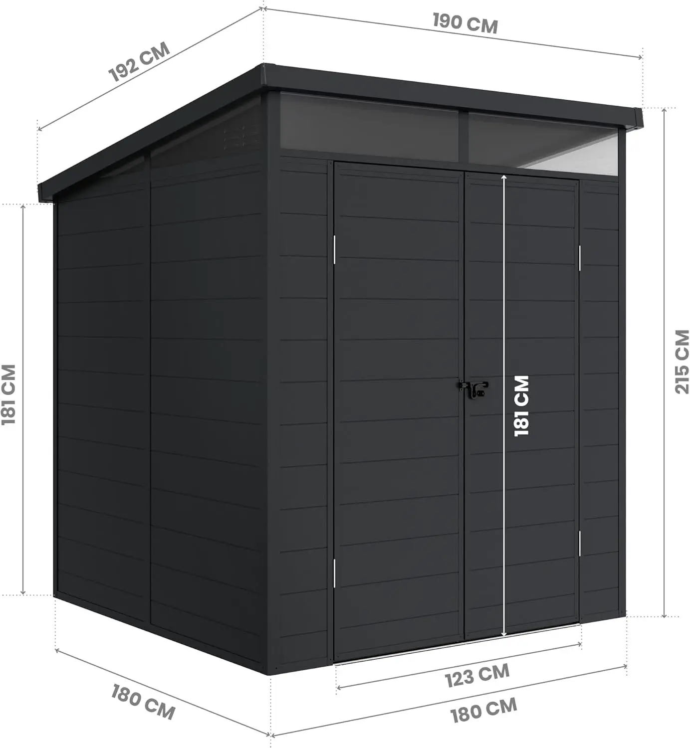 Abri de jardin en résine ou composite en résine anthracite 3,7 m² vue 4