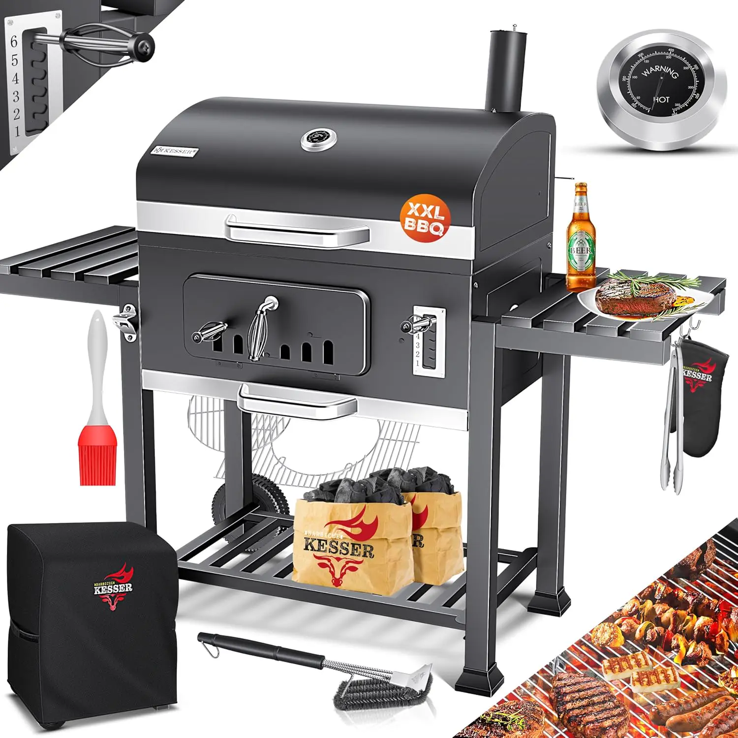 KESSER® Barbecue au charbon de bois XXL
