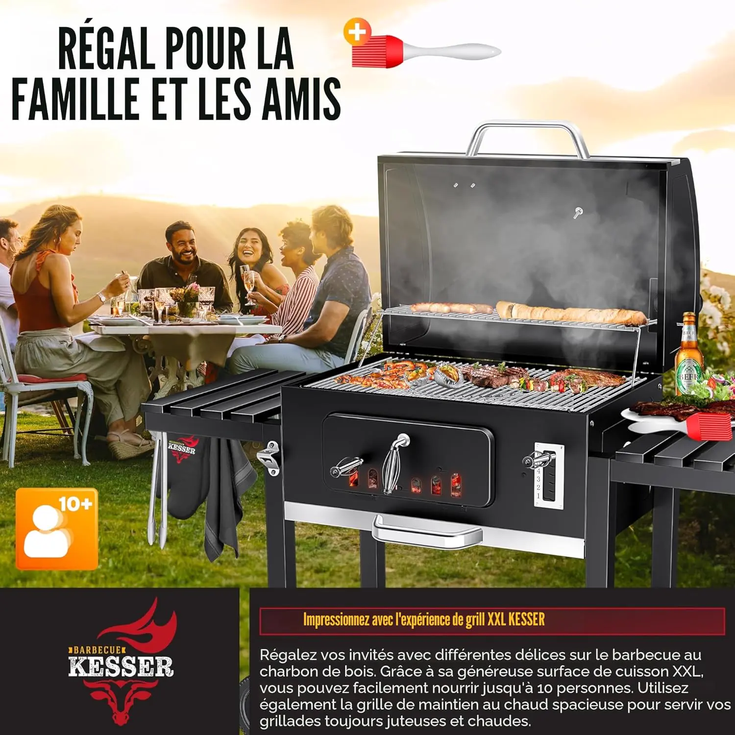 Barbecue à charbon en bois 39 m² vue 9