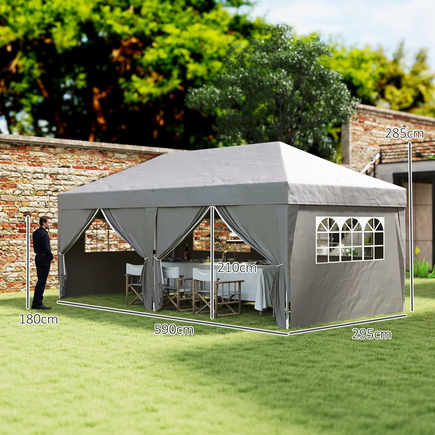 Tonnelle en métal gris 3x6 m vue 7