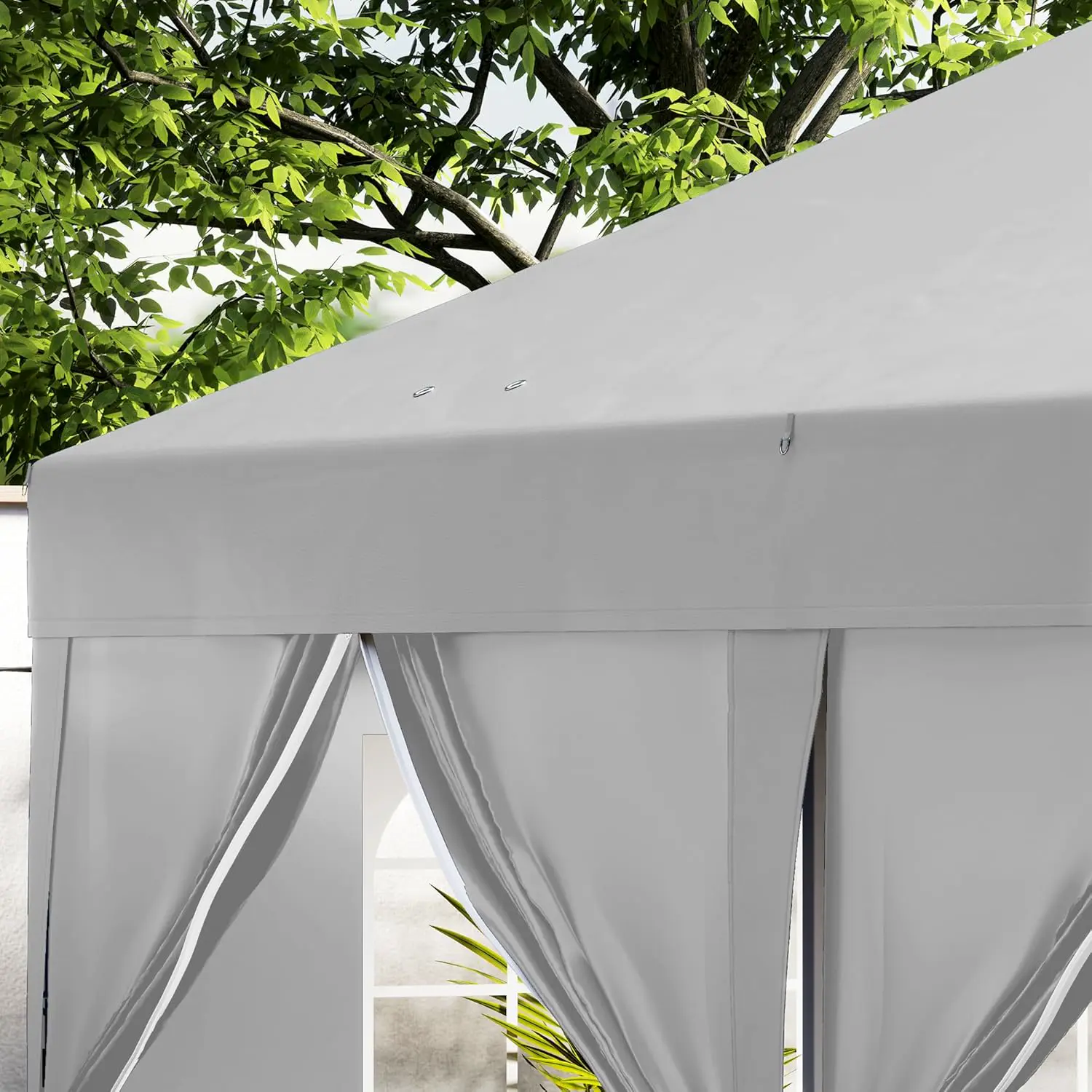 Tonnelle en métal gris 3x6 m vue 8
