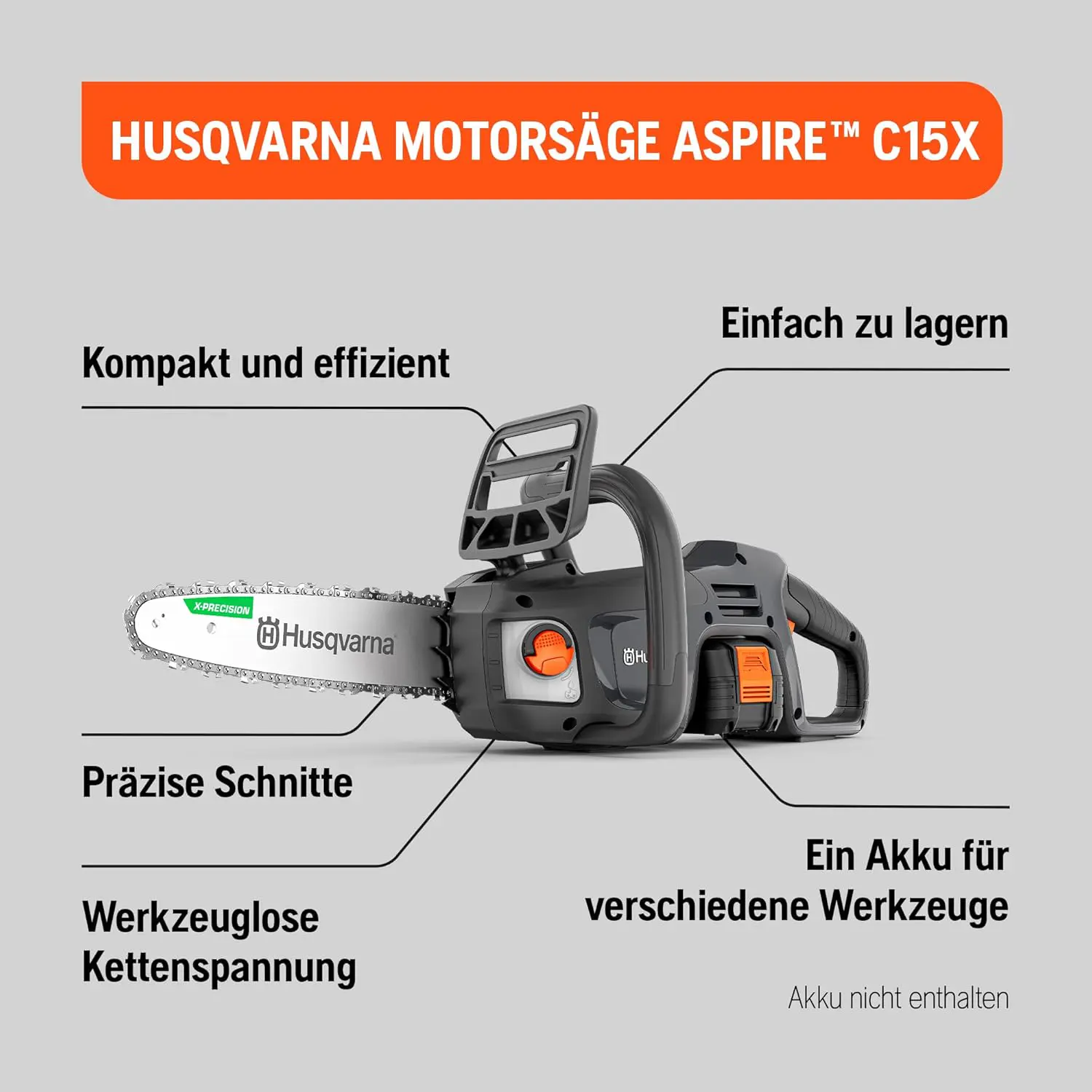 Tronçonneuse à batterie Husqvarna Tronçonneuse sans fil C15X-P4A vue 5