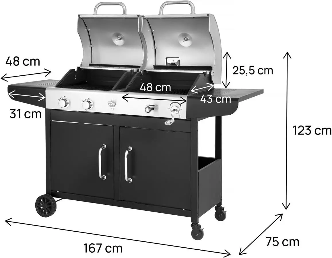 Barbecue à gaz en métal noir 41,5 m² vue 3
