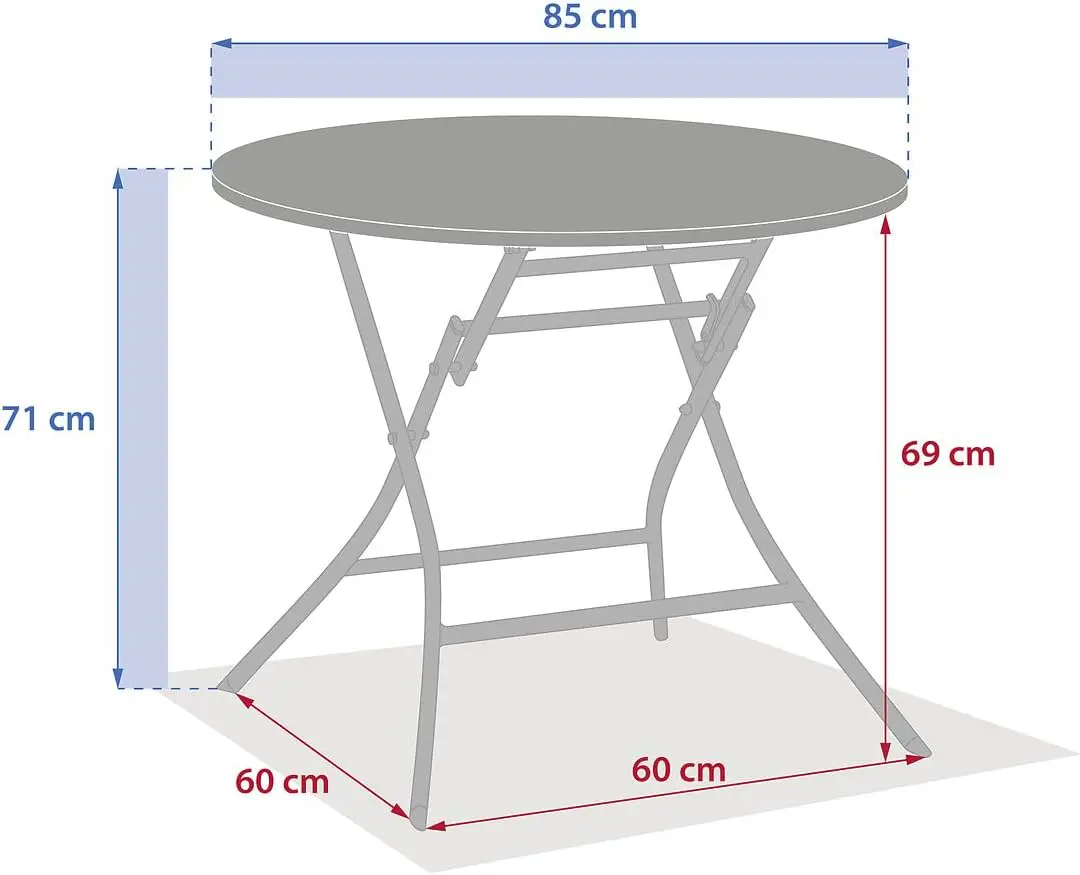 Table de jardin 4 places en métal vert vue 3
