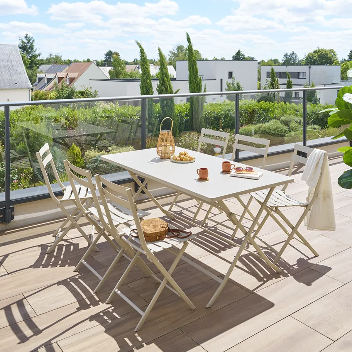 Table de jardin 6 places en métal vue 2