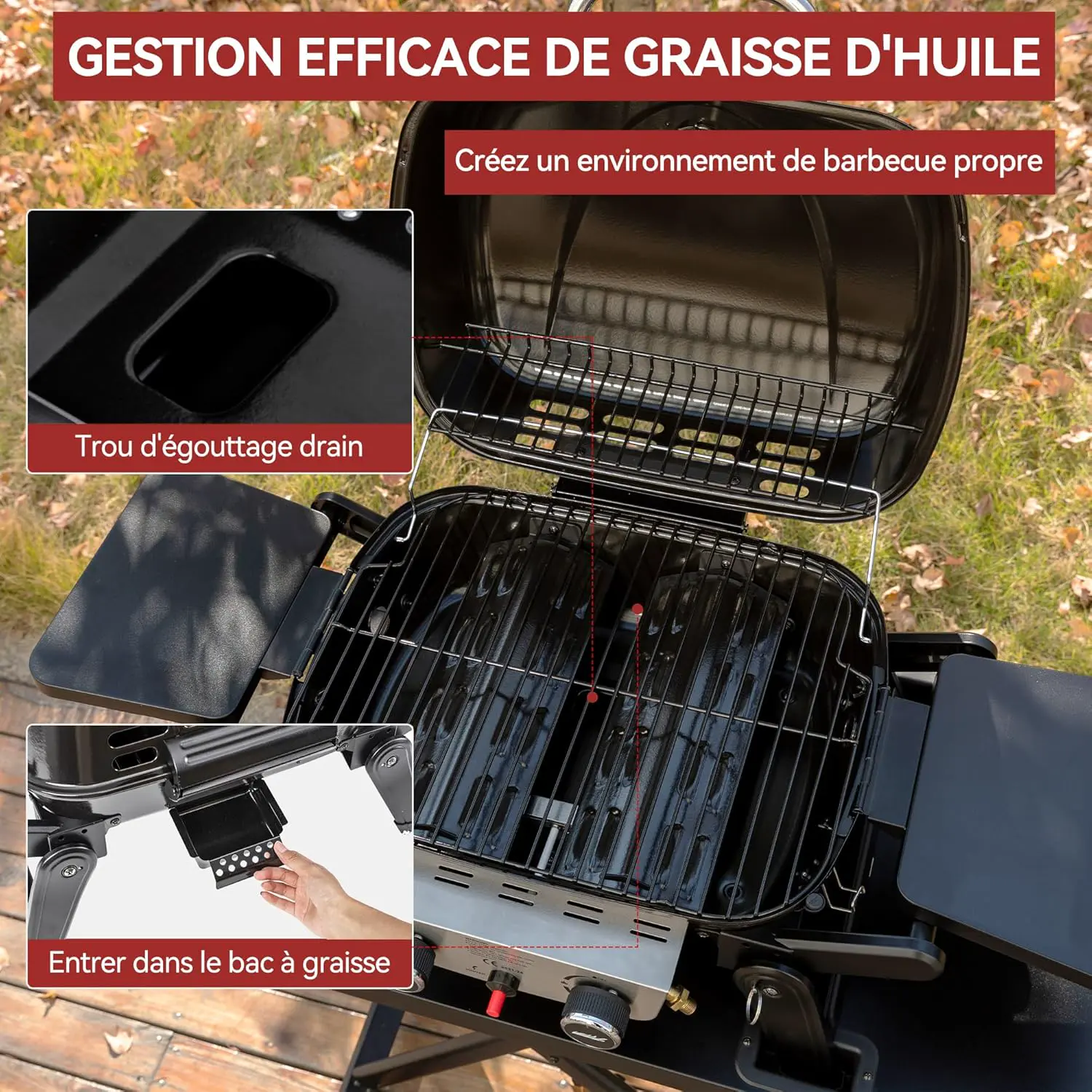 Barbecue à gaz en métal vue 6