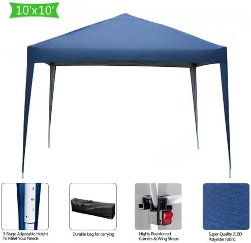 Tonnelle en métal bleu 3x3 m vue 5