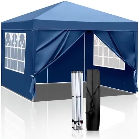 Bonnlo Tonnelle de Jardin Pliante 3x3 Imperméable avec 4 Parois