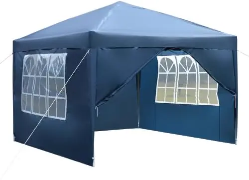 Tonnelle en métal bleu 3x3 m vue 2