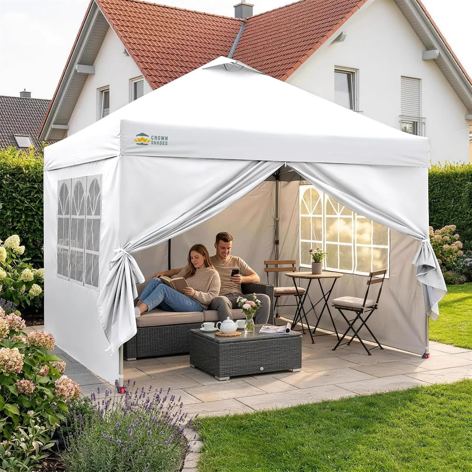 Tonnelle blanc 3x3 m vue 2