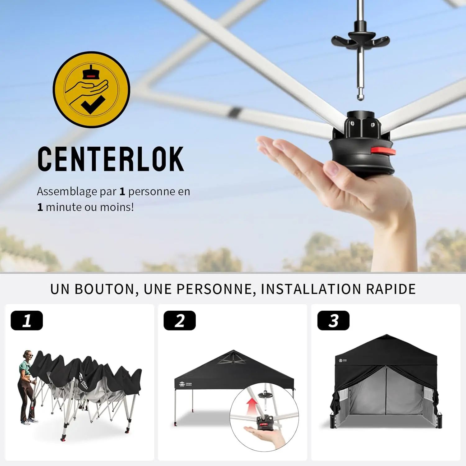 Tonnelle noir 3x3 m vue 4