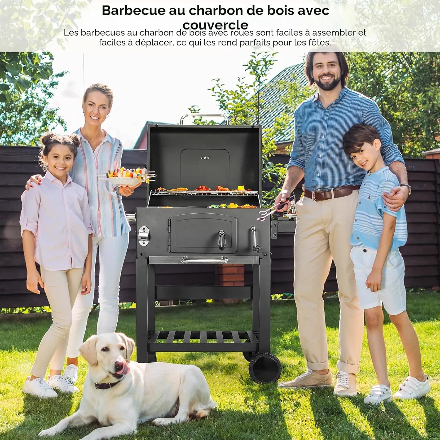 Barbecue à charbon 8 places en bois 57 m² vue 2