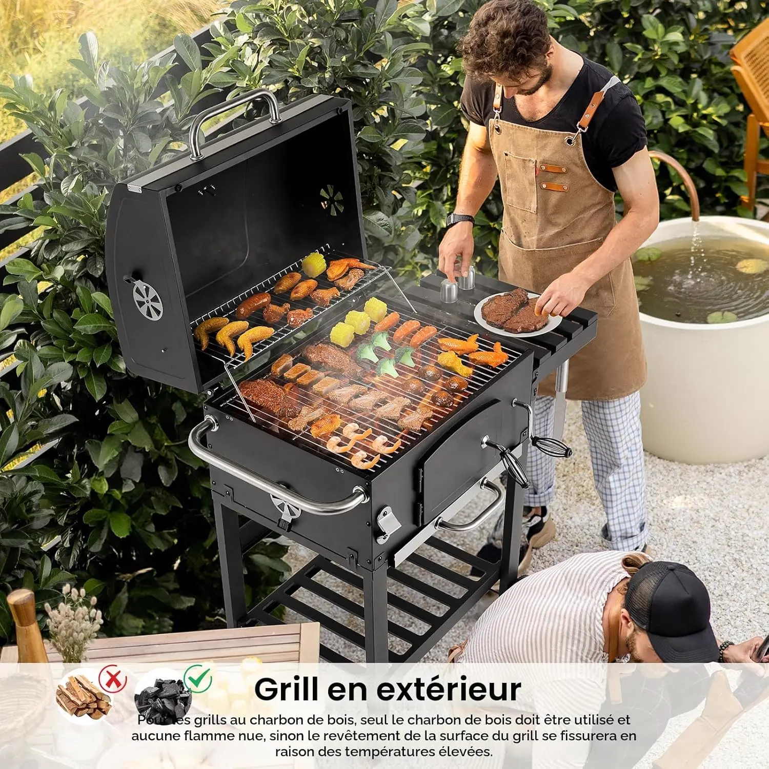 Barbecue à charbon 8 places en bois 57 m² vue 7