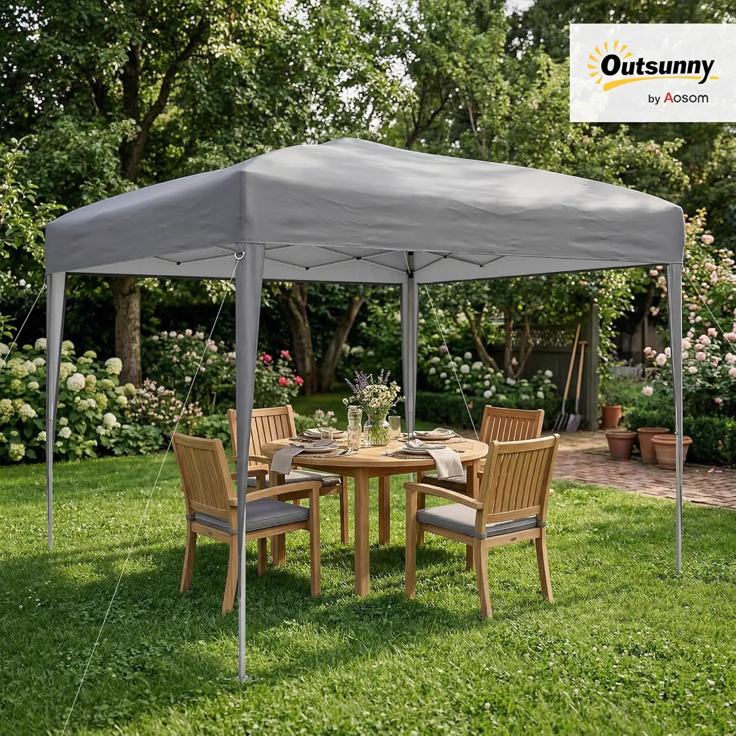 Tonnelle en métal gris 3x3 m vue 2