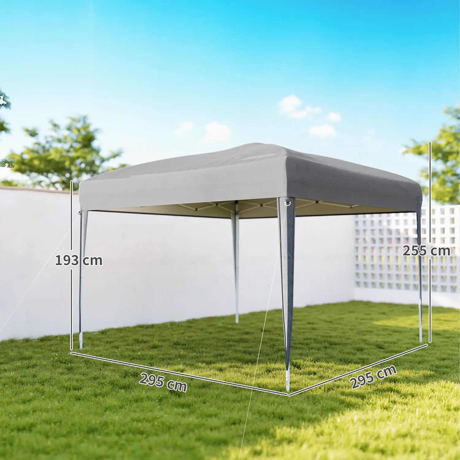 Tonnelle en métal gris 3x3 m vue 7
