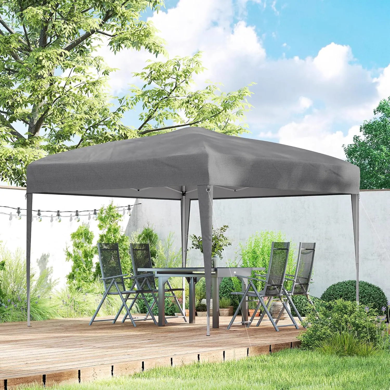 Tonnelle en métal gris 3x3 m vue 8