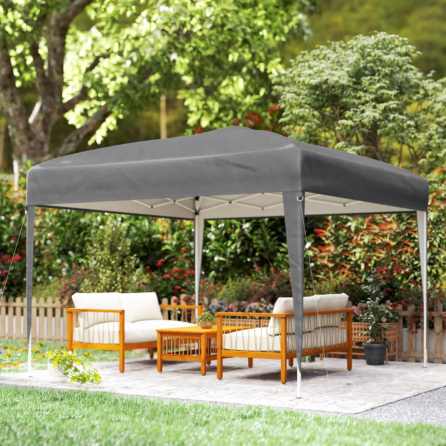 Tonnelle en métal gris 3x3 m vue 9