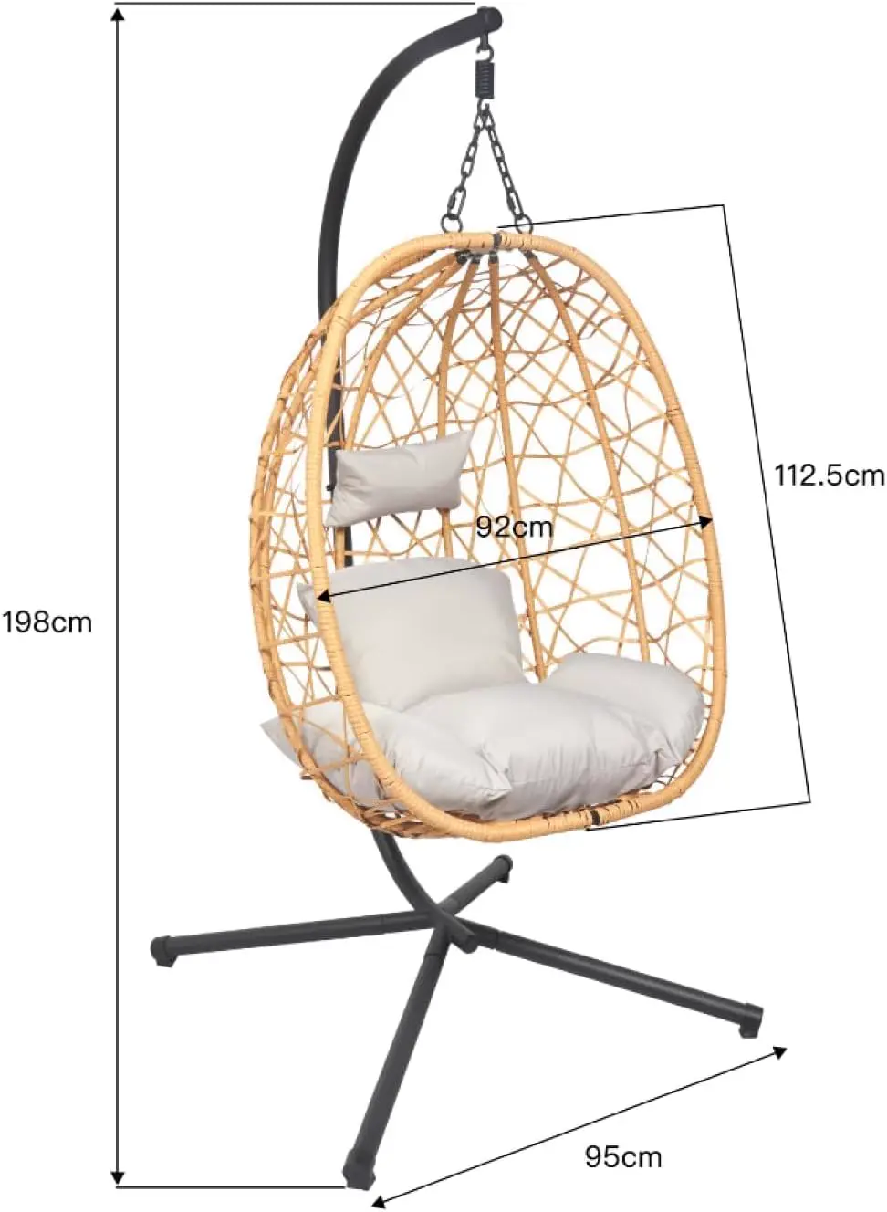 Fauteuils suspendus en résine naturel vue 8
