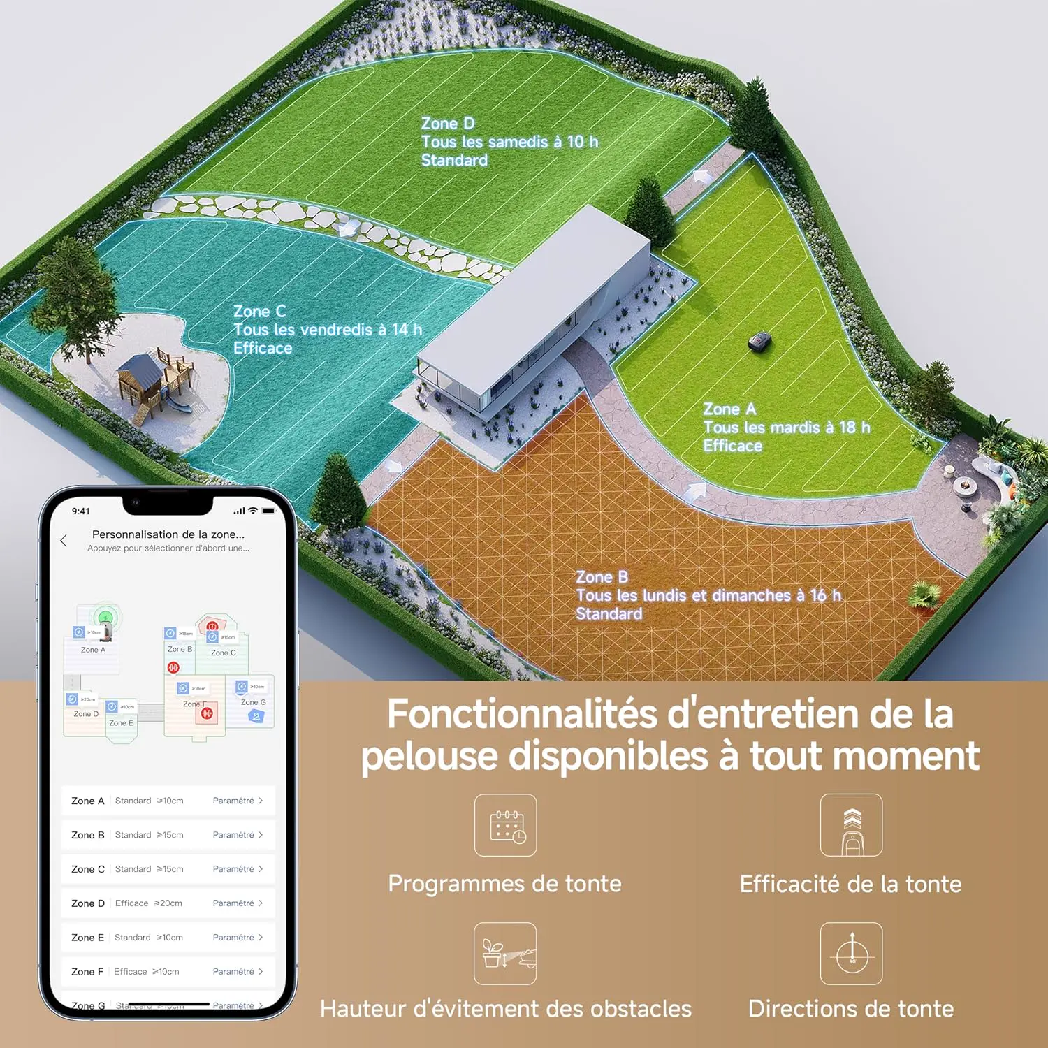 Tondeuse autoportée MOVA 600 Kit avec 81 Lames vue 5