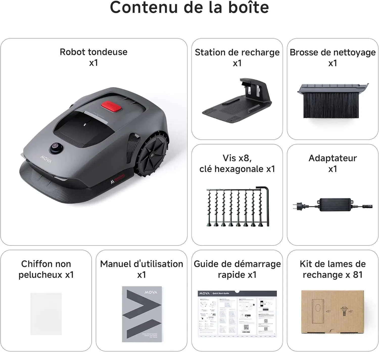 Tondeuse autoportée MOVA 600 Kit avec 81 Lames vue 11
