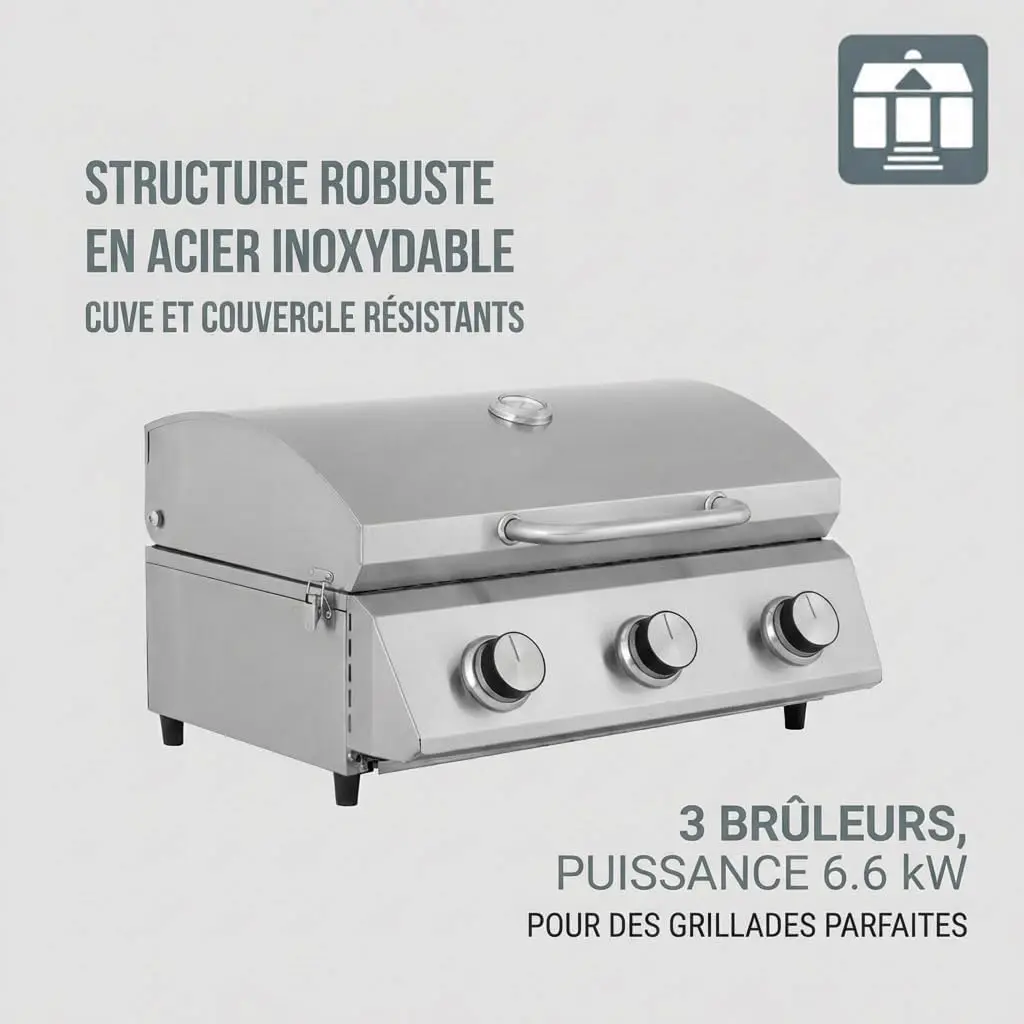 Barbecue à gaz en métal vue 2