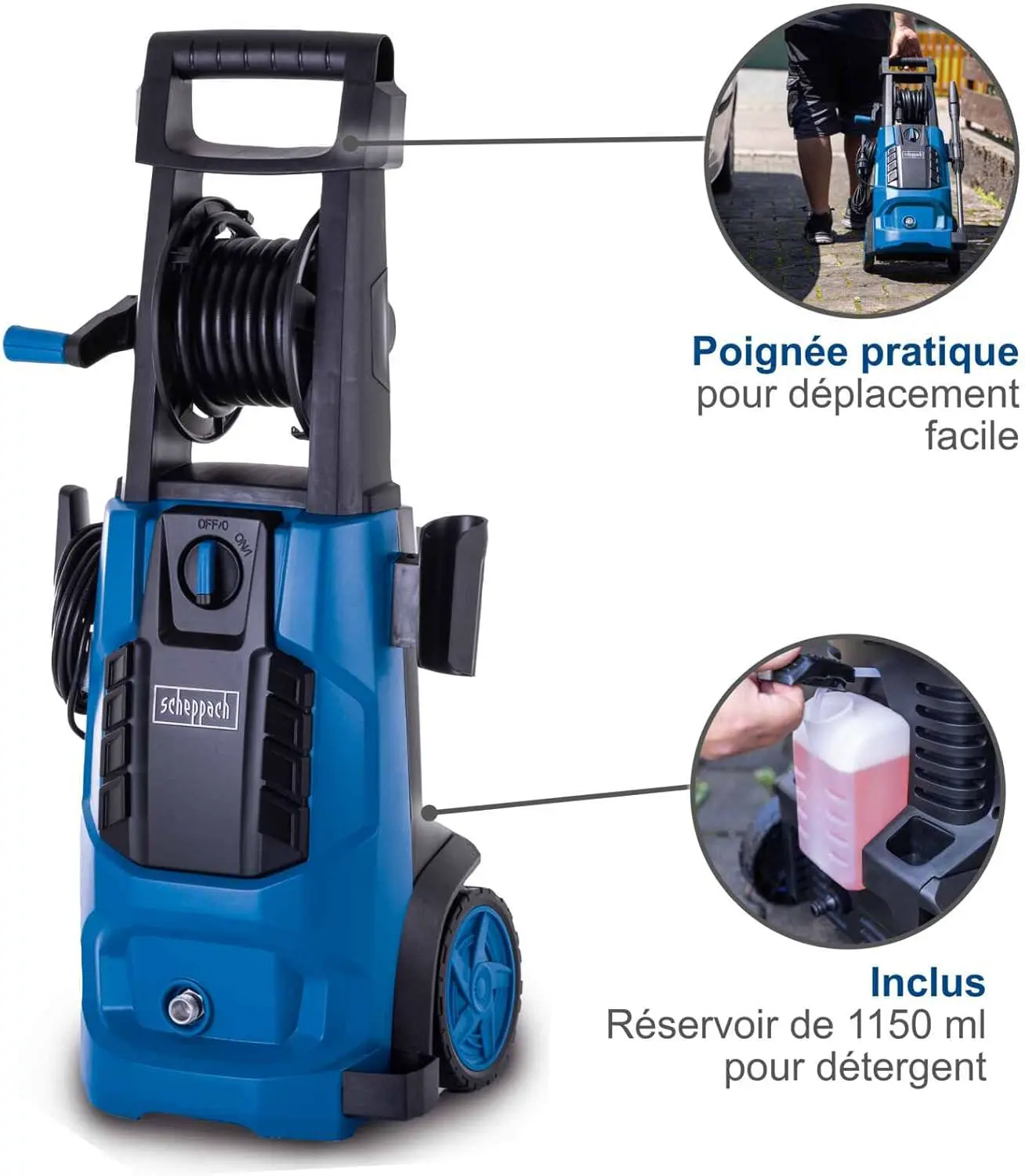 Nettoyeur haute pression bleu vue 8
