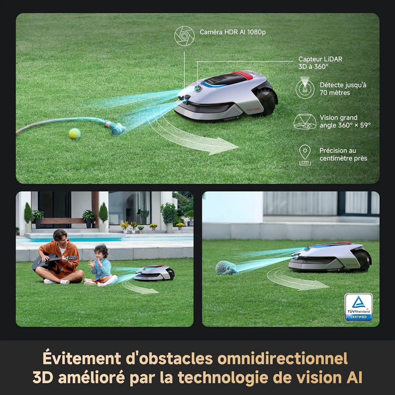 Robot tondeuse DREAME A2 3000 Robot Tondeuse sans Fil Périphér… vue 4