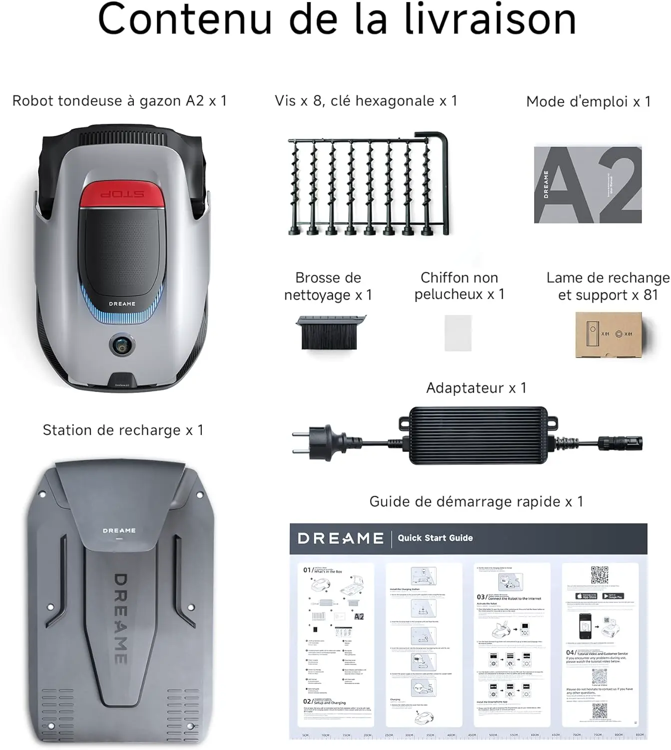 Robot tondeuse DREAME A2 3000 Robot Tondeuse sans Fil Périphér… vue 9