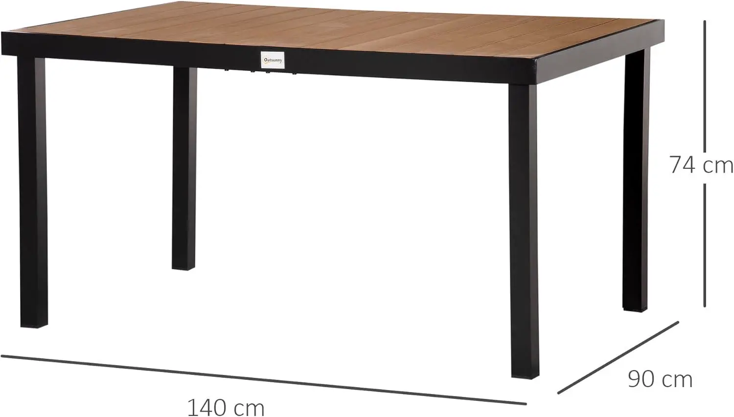 Table de jardin 6 places en aluminium naturel vue 3