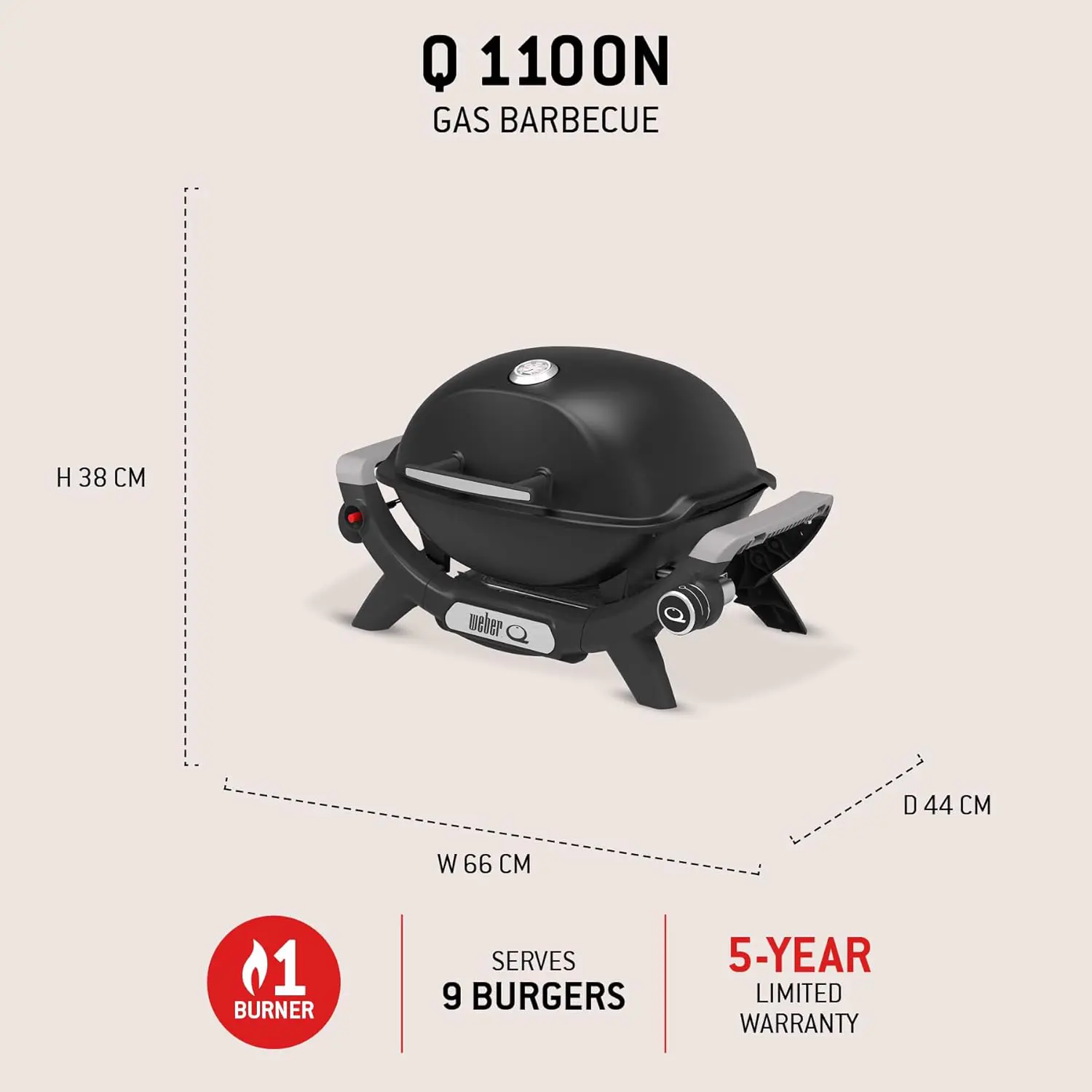 Barbecue weber en aluminium noir vue 4