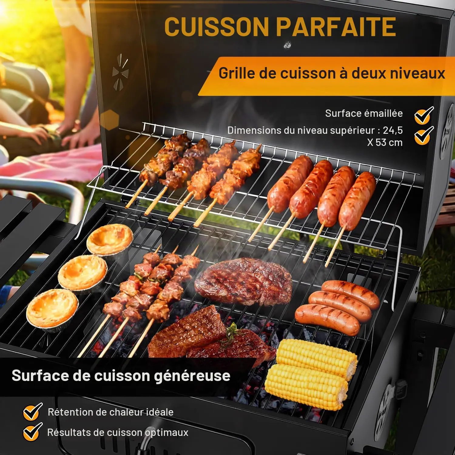 Barbecue à charbon en bois 61 m² vue 5