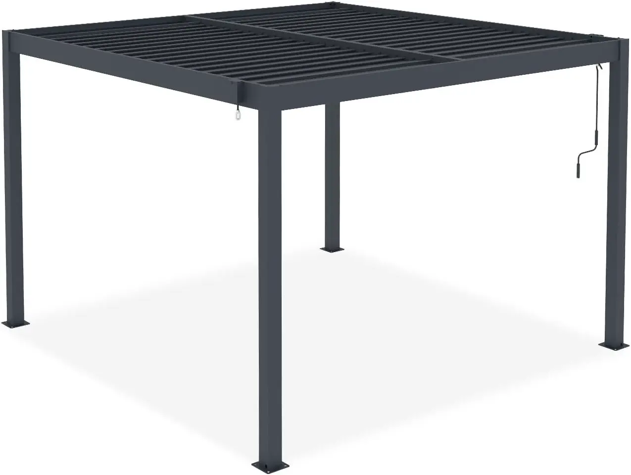 Pergola en aluminium gris 3x3 m vue 5