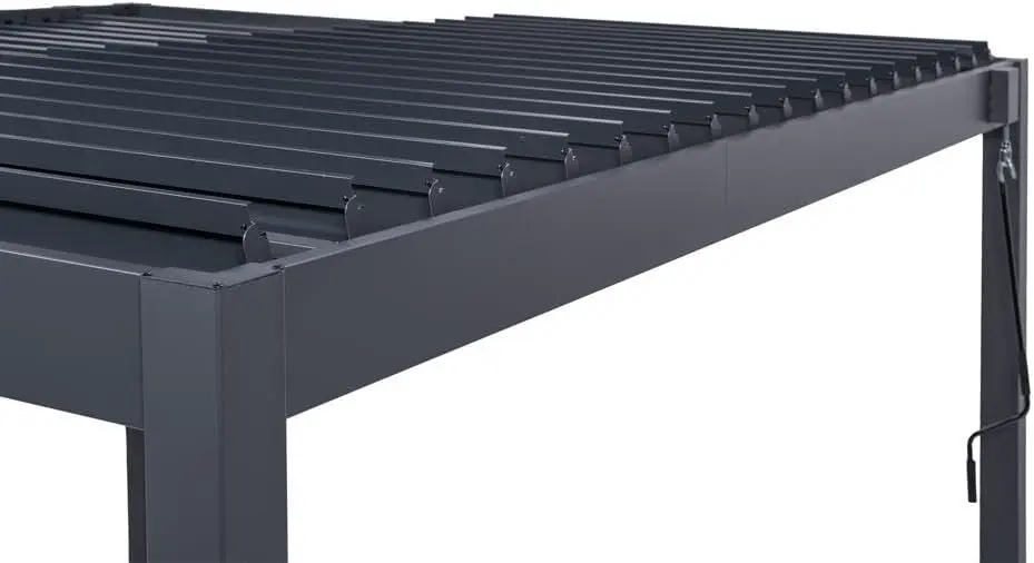 Pergola en aluminium gris 3x3 m vue 7