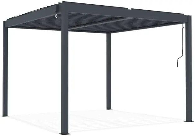 Pergola en aluminium gris 3x3 m vue 8