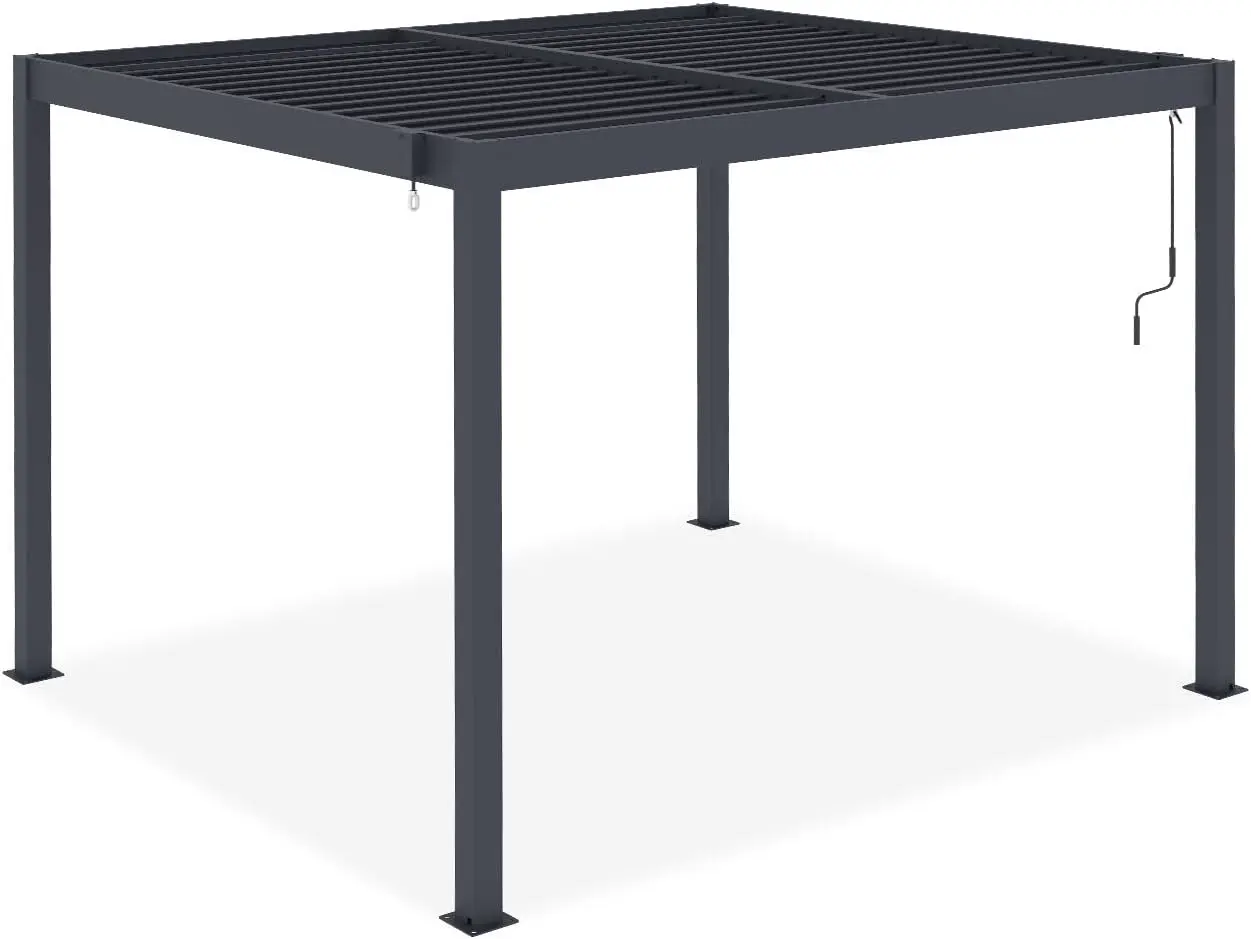 Pergola en aluminium gris 3x2,5 m vue 5