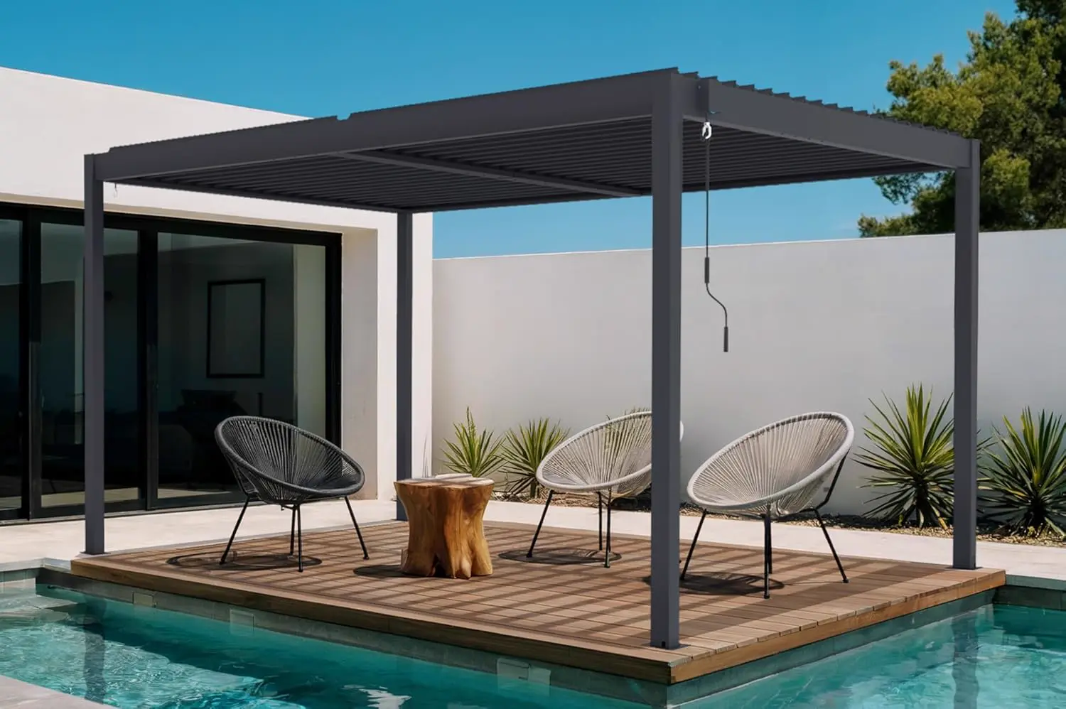 CAZEBOO Pergola Bioclimatique Autoportante Piana 394 x 304 cm 4 x 3